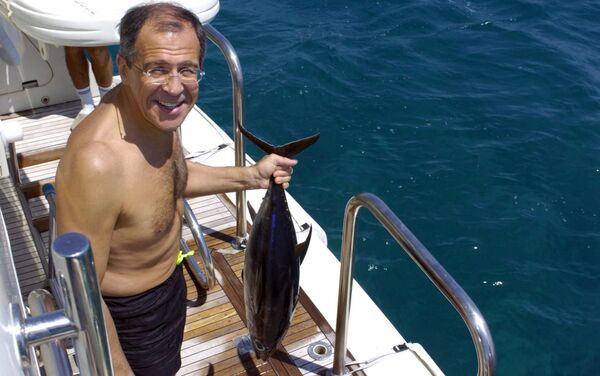 Ministar spoljnih poslova Ruske Federacije Sergej Lavrov u ribolovu - Sputnik Srbija