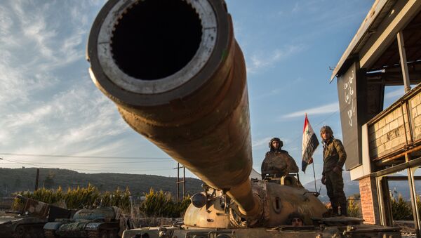 Војници сиријске војске на сиријско-турској граници у близини града Кесаб - Sputnik Србија