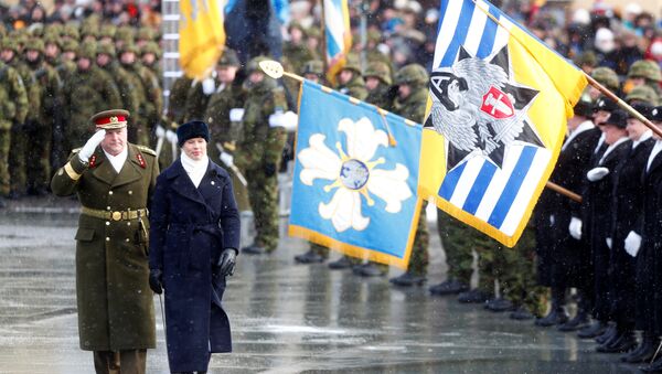 Predsednica Estonije Kersti Kaljulaid na paradi povodom Dana nezavisnosti u Talinu - Sputnik Srbija