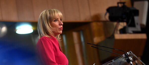 Portparolka Ministarstva spoljnih poslova Rusije Marija Zaharova tokom brifinga - Sputnik Srbija