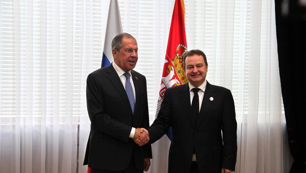 Ministar spoljnih poslova Rusije Sergej Lavrov sa kolegom Ivicom Dačićem - Sputnik Srbija