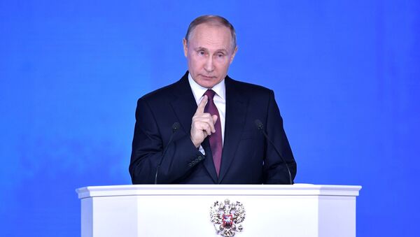 Ruski predsednik Vladimir Putin obraća se Federalnoj skupštini - Sputnik Srbija