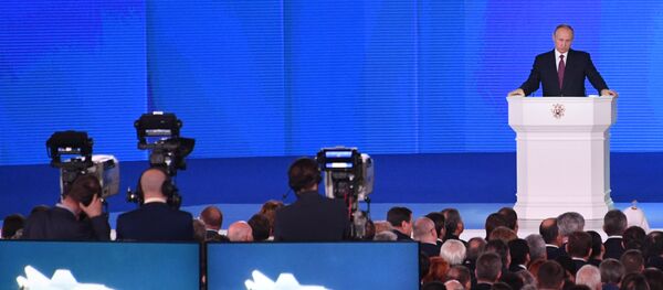 Ruski predsednik Vladimir Putin obraća se Federalnoj skupštini / - Sputnik Srbija