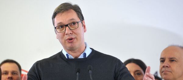 Aleksandar Vučić na konferenciji SNS-a Aleksandar Vučić na konferenciji SNS-a - Sputnik Srbija