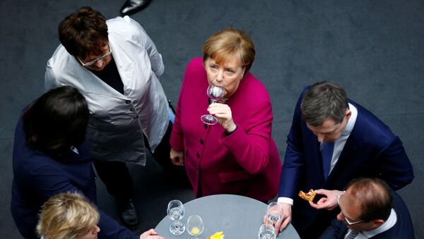 Немачка канцеларка Ангела Меркел, лидер партије ЦДУ након оснивања коалиције - Sputnik Србија