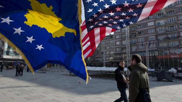 Priština, zastave tzv. Kosova i SAD - Sputnik Srbija