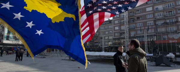 Priština, zastave tzv. Kosova i SAD - Sputnik Srbija