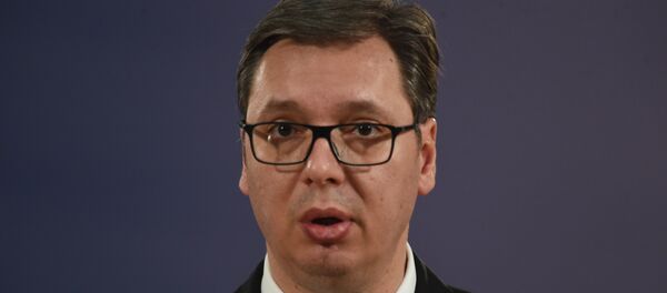 Председник Србије Александар Вучић на конференцији у Београду Председник Србије Александар Вучић на конференцији у Београду - Sputnik Србија