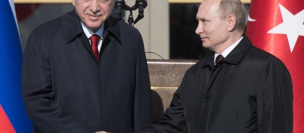 Руски председник Владимир Путин и турски председник Реџеп Тајип Ердоган у Анкари - Sputnik Србија