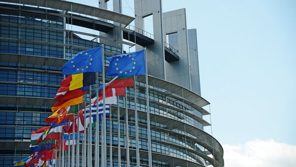 Заставе земаља-чланица ЕУ испред зграде Европског парламента у Стразбуру - Sputnik Србија