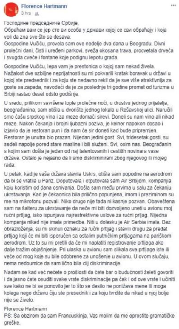 Обраћање Флоренс Артман Александру Вучићу. Обраћање Флоренс Артман Александру Вучићу. - Sputnik Србија