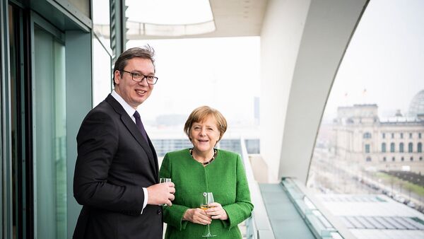 Aleksandar Vučić i Angela Merkel - Sputnik Srbija