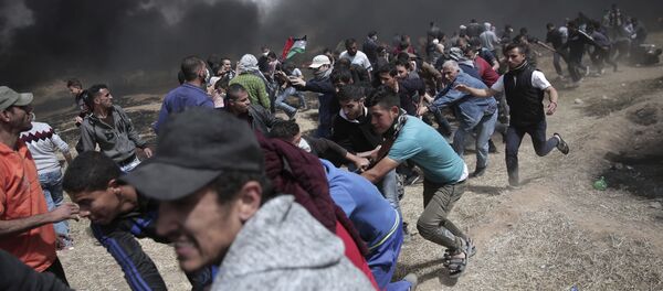 Veliki protesti Palestinaca na granici Izraela i Gaze - Sputnik Srbija