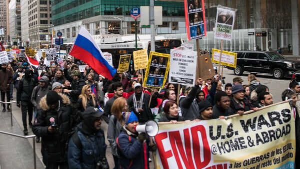 Протест против напада на Сирију у Њујорку - Sputnik Србија
