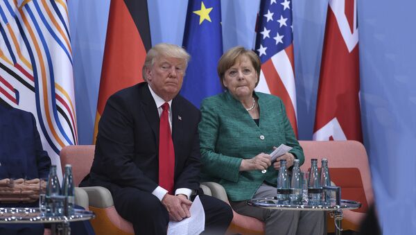 Nemačka kancelarka Angela Merkel i predsednik SAD Donald Tramp - Sputnik Srbija