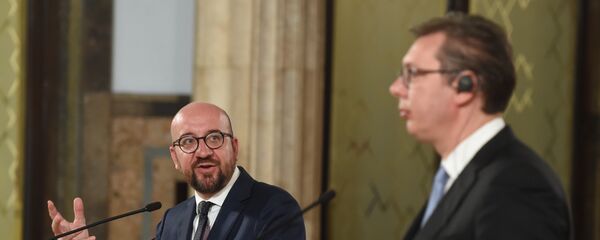 Председник Србије Александар Вучић и премијер Белгије Шарл Мишел - Sputnik Србија