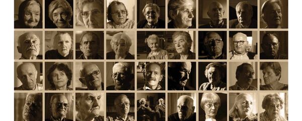 Lica ljudi koji su preživeli strahote dečjih logora NDH, plakat filma Zaveštanje Ivana Jovića. - Sputnik Srbija