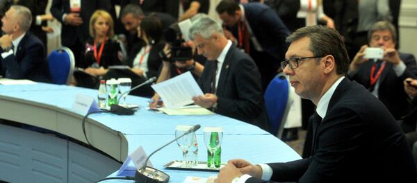 Александар Вучић у Скопљу Александар Вучић у Скопљу - Sputnik Србија