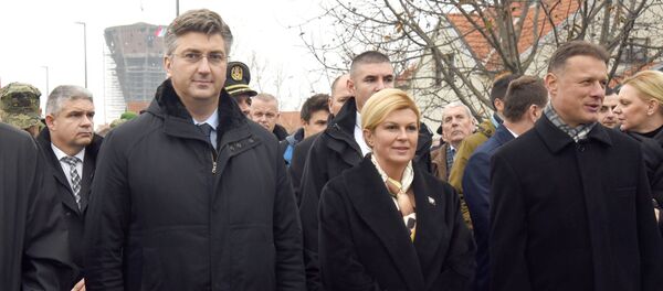 Andrej Plenković i Kolinda Grabar Kitarović Andrej Plenković i Kolinda Grabar Kitarović - Sputnik Srbija