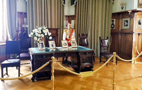 Voštana figura Nikolaja II Aleksandroviča Romanova u Livadijskom dvorcu. Voštana figura Nikolaja II Aleksandroviča Romanova u Livadijskom dvorcu. - Sputnik Srbija