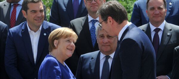 Ангела Меркел и Александар Вучић на Самиту у Софији. - Sputnik Србија