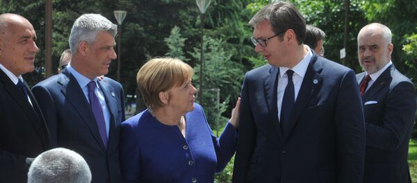 Ангела Меркел и Александар Вучић на Самиту у Софији. - Sputnik Србија