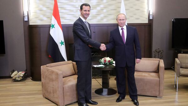 Председници Сирије и Русије, Башар Асад и Владимир Путин - Sputnik Србија