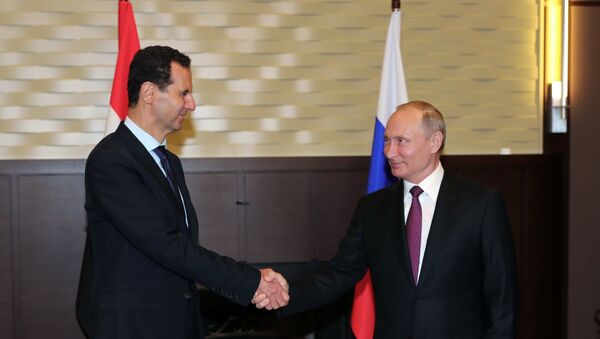 Председник Русије Владимир Путин на састанку са сиријским председником Башаром Асадом у Сочију - Sputnik Србија