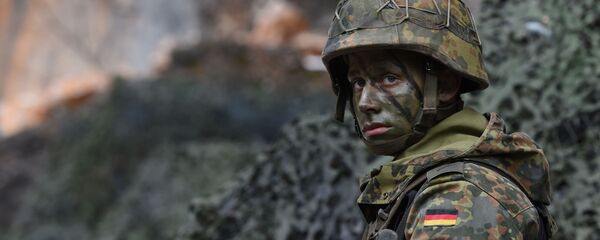 Nemački vojnik na vojnim vežbama 23. pešadijske brigade Bundesvera na jugu Nemačke - Sputnik Srbija