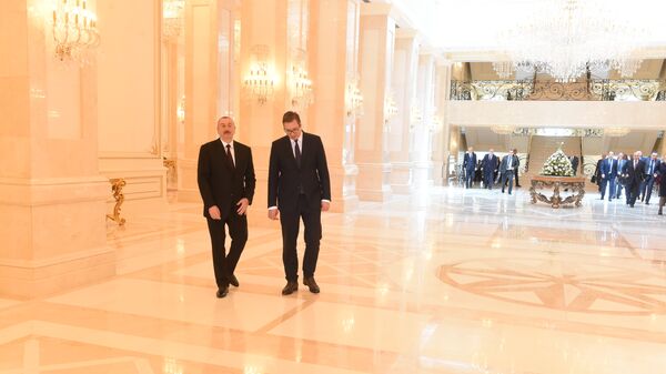 Председник Азербејџана Илхам Алијев и председник Србије Александар Вучић - Sputnik Србија