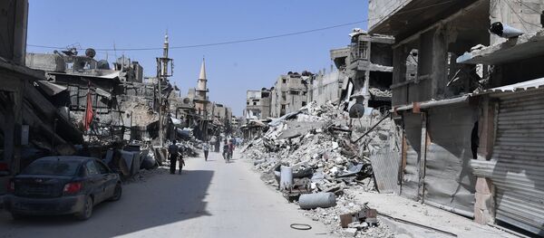 Predgrađe Damaska, Duma, posle oslobađanja od terorista Predgrađe Damaska, Duma, posle oslobađanja od terorista - Sputnik Srbija