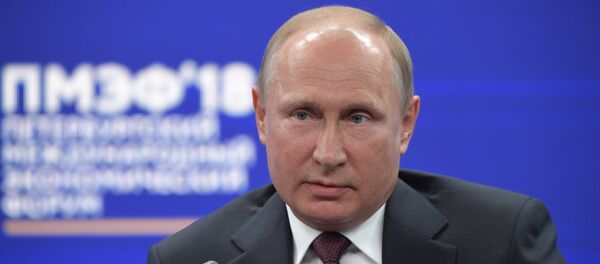 Председник Русије Владимир Путин на Међународном петербуршком међународном економском форуму 2018 - Sputnik Србија