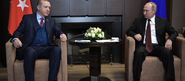 Председници Турске и Русије Реџеп Тајип Ердоган и Владимир Путин - Sputnik Србија