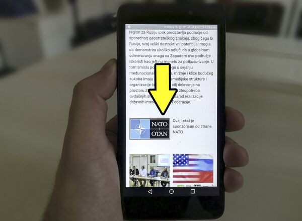 „Ovaj tekst je sponzorisan od strane NATO - potpis koji je nestao. - Sputnik Srbija