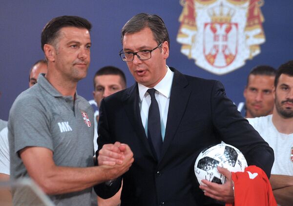 Селектор Србије Младен Крстајић и председник Србије Александар Вучић - Sputnik Србија
