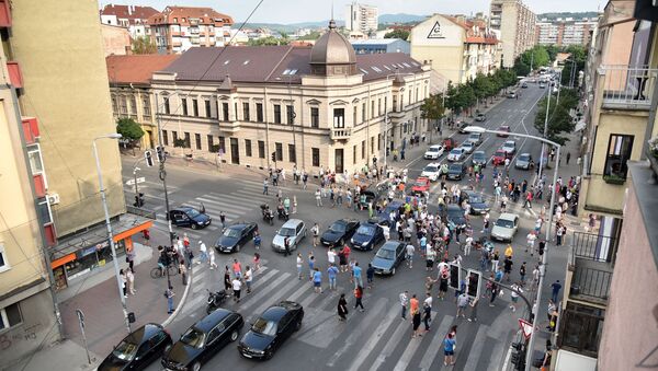 Акција заустављања саобраћаја због високе цене горива у Нишу. - Sputnik Србија