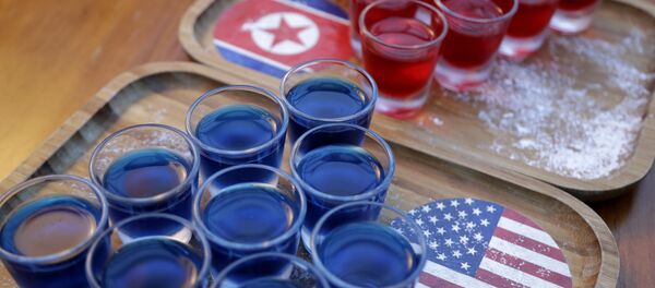 Kokteli u čast budućeg sastanka američkog predsednika Donalda Trumpa i lidera Severne Koreje Kim Džong Una u Singapuru - Sputnik Srbija