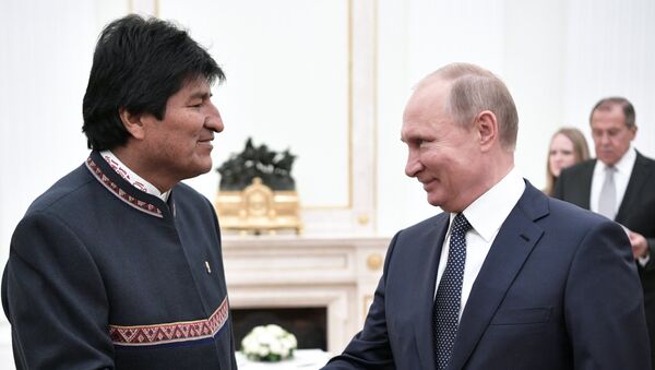 Ruski predsednik Vladimir Putin i predsednik Bolivije Evo Morales - Sputnik Srbija