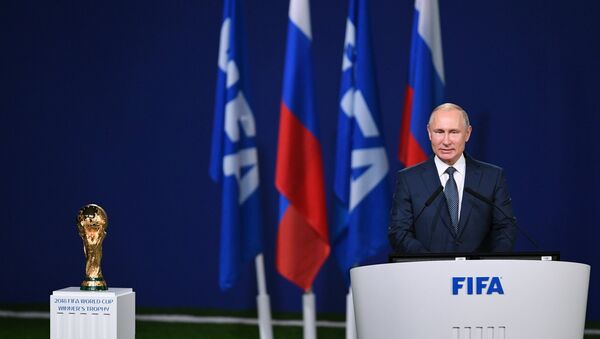 Председник Русије Владимир Путин на 68. конгресу Међународне федерације фудбалских асоцијација (ФИФА) - Sputnik Србија