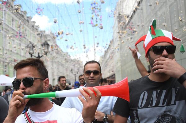 Navijači na ulicama Moskve - Sputnik Srbija