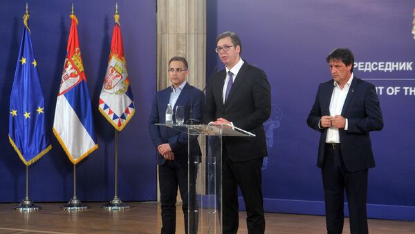 Aleksandar Vučić, Nebojša Stefanović i Bratislav Gašić - Sputnik Srbija
