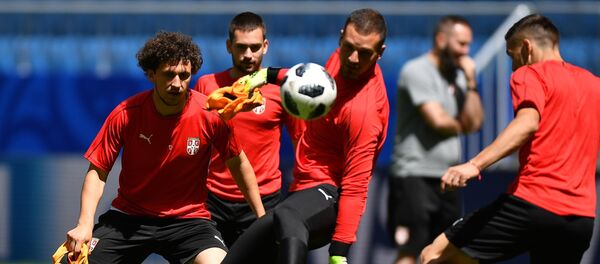 Fudbaleri reprezentacije Srbije na treningu pre meča protiv Kostarike na Svetskom prvenstvu u fudbalu - Sputnik Srbija