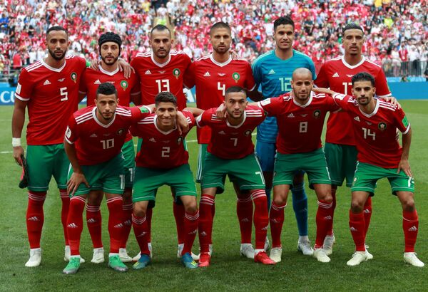 Репрезентација Марока пред почетак утакмице са Португалијом Репрезентација Марока пред почетак утакмице са Португалијом - Sputnik Србија