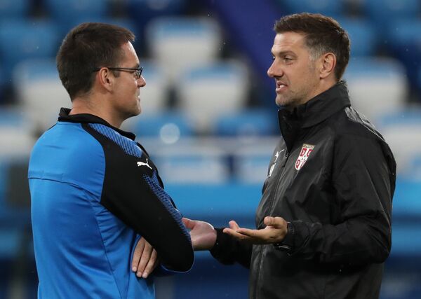 Selektor Srbije Mladen Krstajić smišlja taktiku pred možda i najbiniji meč Srbije na prvenstvu - Sputnik Srbija