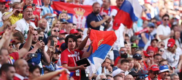 Navijači Srbije i Rusije na utakmici Kostarika - Srbija - Sputnik Srbija