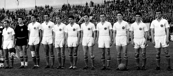 Jugoslovenska reprezentacija na svetskom prvenstvu u Čileu 1962. Dragoslav Šekularac, drugi sa desna - Sputnik Srbija