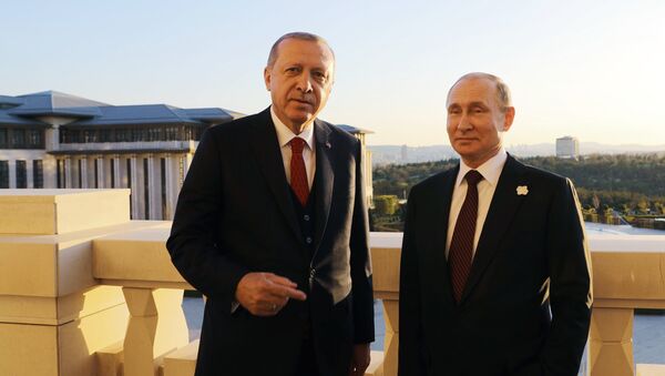 Председници Турске и Русије, Реџеп Тајип Ердоган и Владимир Путин на састанку у Анкари - Sputnik Србија
