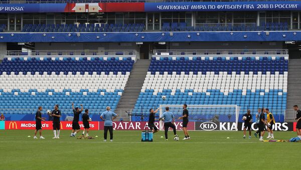 Фудбалери репрезентације Уругваја на тренингу у оквиру Светског првенства у фудбалу - Sputnik Србија