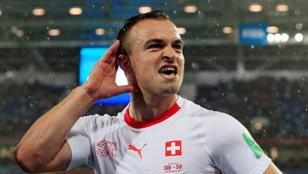 Švajcarski reprezentativac Đerdan Šaćiri na utakmici protiv Srbije. - Sputnik Srbija