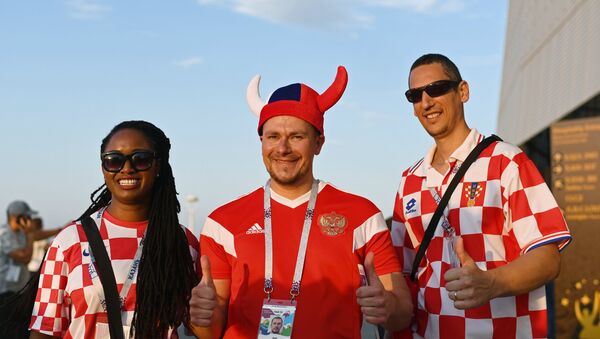Navijači pre utakmice Island-Hrvatska na Svetskom prvenstvu u fudbalu - Sputnik Srbija
